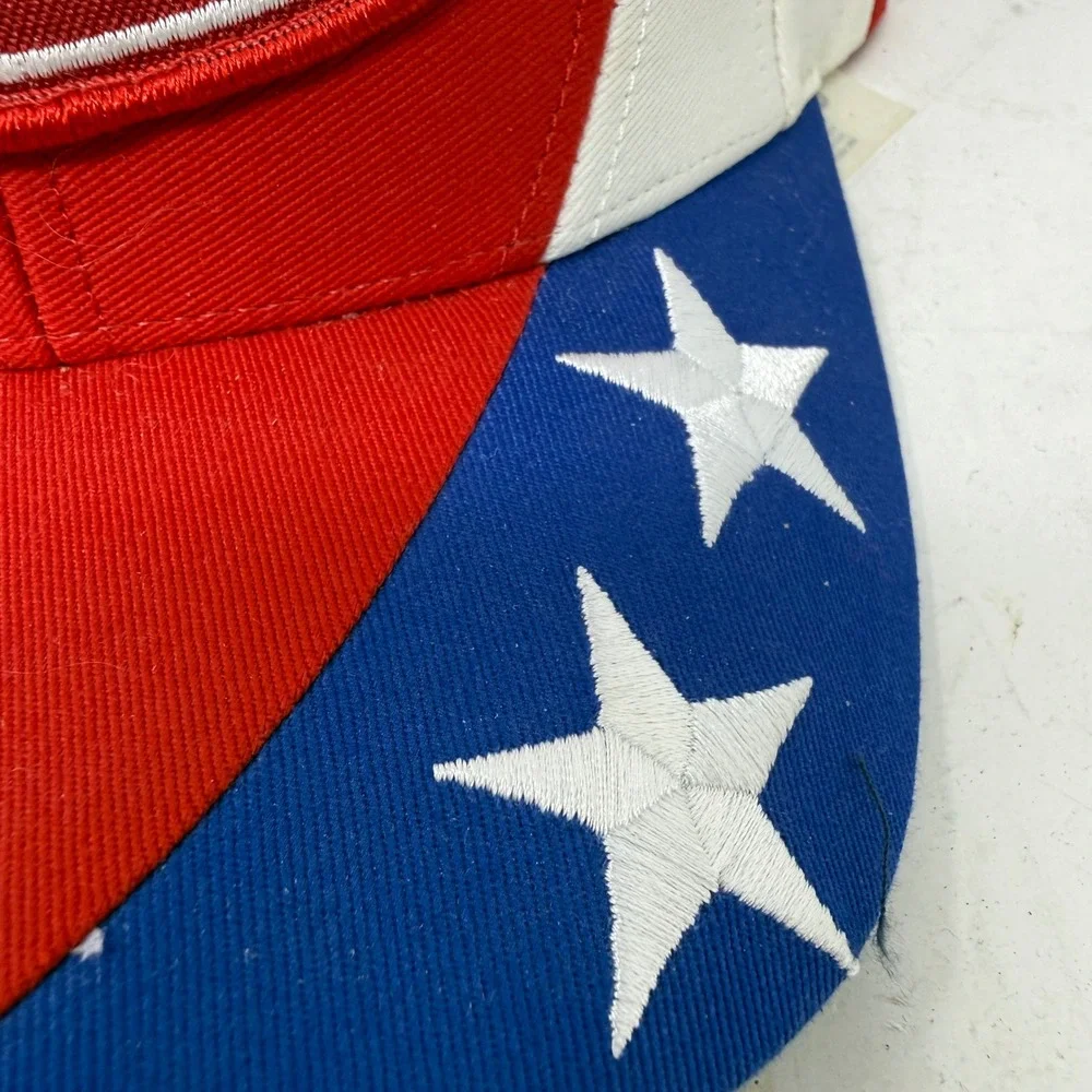 Vintage Peterbilt Trucker Hat Cyrk Red White Blue Stars Patriotic Snapback Cap